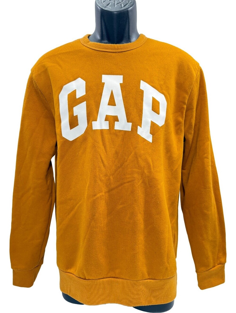 Gap Mens Logo Crewneck Sweatshirt Burnt Orange Pullover Soft Fleece Lined Small